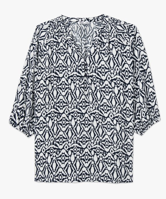 Blouse imprimée à manches 3/4 femme grande taille vue4 - GEMO 4G GT - GEMO