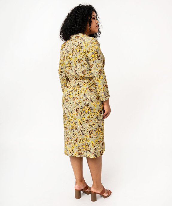 Robe en viscose à motif feuillage femme grande taille vue3 - GEMO (G TAILLE) - GEMO