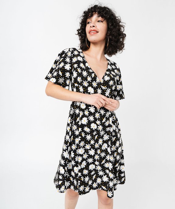 Robe à manches courtes à motifs fleuris femme vue1 - GEMO(FEMME PAP) - GEMO