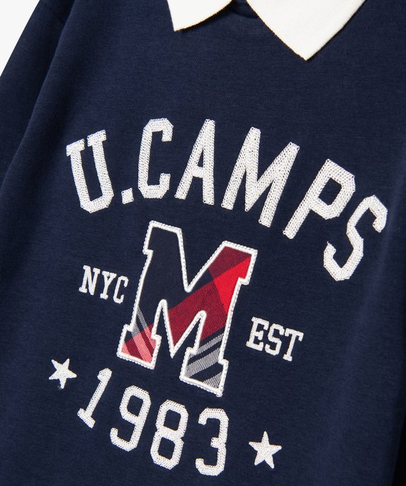 Robe sweat courte à col polo fille - Camps United vue3 - CAMPS UNITED - GEMO