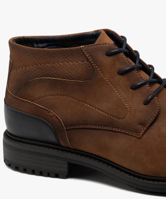 Low-boots avec surpiqûres et lacets contrastants homme vue7 - GEMO (CASUAL) - GEMO