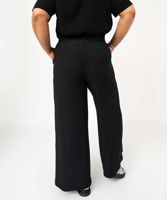 Pantalon large et fluide en matière froissé femme grande taille vue3 - GEMO (G TAILLE) - GEMO