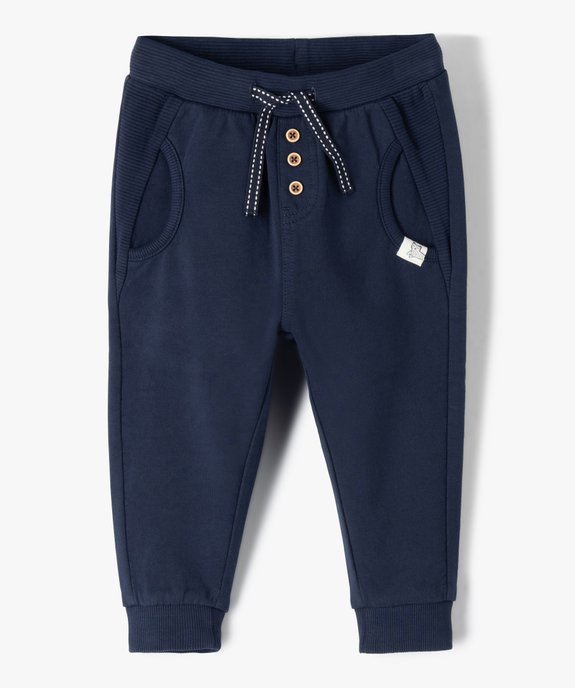 Pantalon de jogging bébé avec jeu de textures vue1 - GEMO(BEBE DEBT) - GEMO