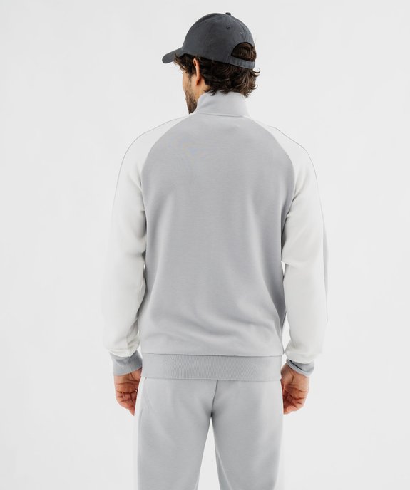 Sweat zippé de sport à col montant en matière extensible homme vue3 - GEMO (HOMME) - GEMO