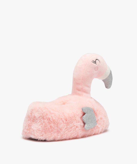 Chaussons fille 3D flamant rose avec ailes pailletées vue4 - GEMO (ENFANT) - GEMO