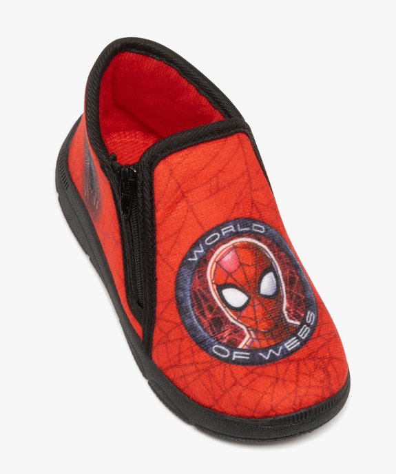 Chaussons garçon boots à zip en velours ras - Spiderman vue5 - SPIDERMAN - GEMO