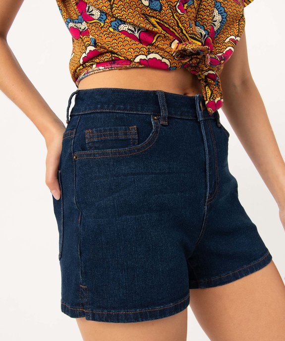 Short en jean coupe large fendu sur les côtés femme vue2 - GEMO 4G FEMME - GEMO