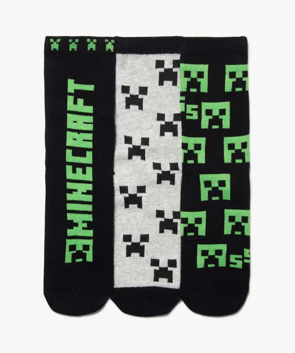 Chaussettes tige haute en coton imprimé garçon - Minecraft (lot de 3) vue1 - MINECRAFT - GEMO