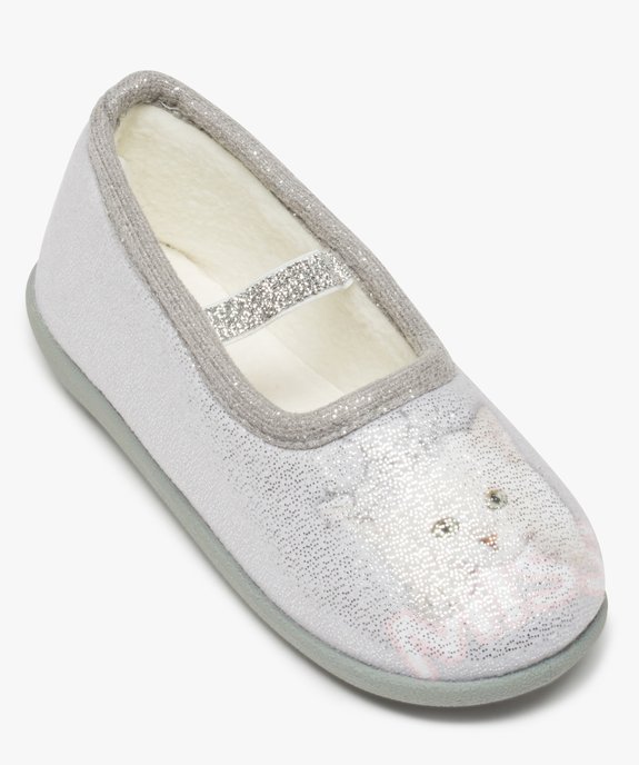 Chaussons fille pailletés forme ballerine à motif chat vue5 - GEMO (ENFANT) - GEMO