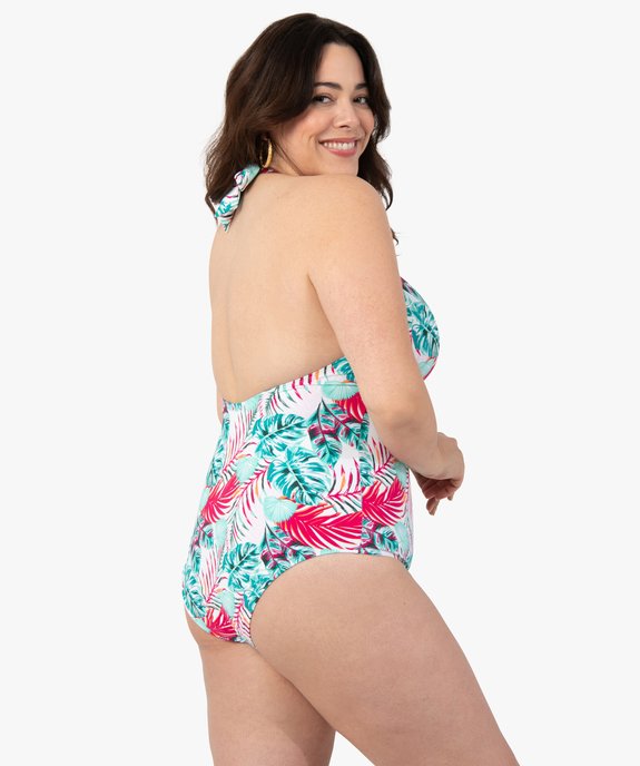 Maillot de bain femme grande taille 1 pièce imprimé feuillage vue2 - GEMO (PLAGE) - GEMO