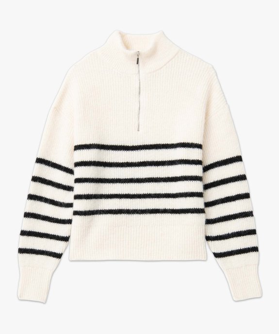 Pull femme à col zippé vue4 - GEMO(FEMME PAP) - GEMO