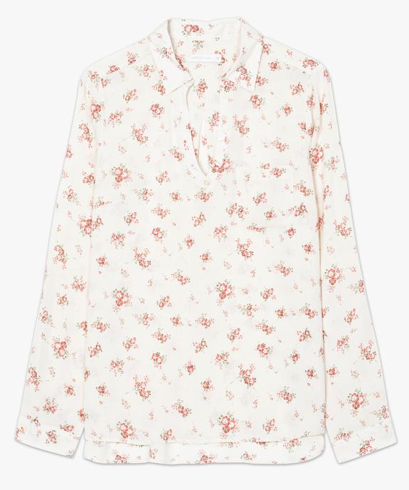 Blouse femme fluide à motifs et col v à boutons vue4 - GEMO(FEMME PAP) - GEMO