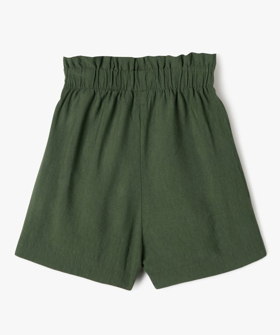 Short fluide taille haute avec poches à rabat fille vue3 - GEMO (ENFANT) - GEMO