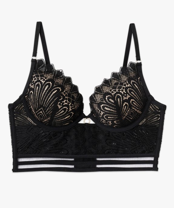 Bustier à armatures en dentelle avec bonnets coqués femme vue5 - GEMO(HOMWR FEM) - GEMO