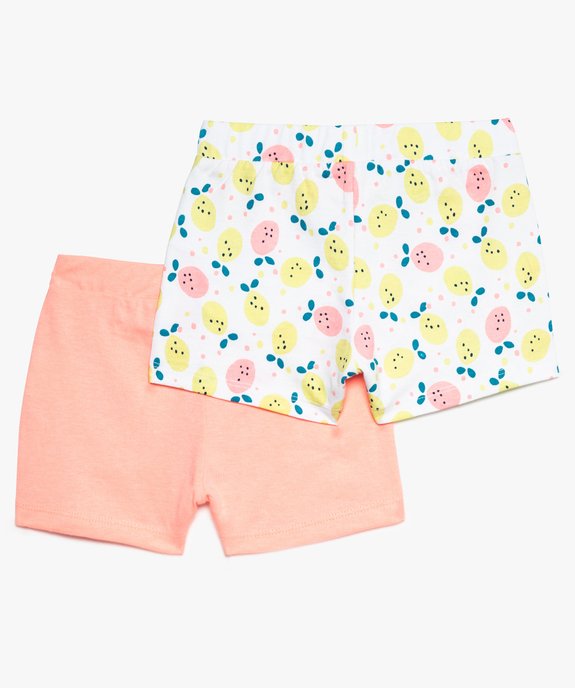 Short bébé fille avec broderie anglaise (lot de 2) vue2 - GEMO(BEBE DEBT) - GEMO