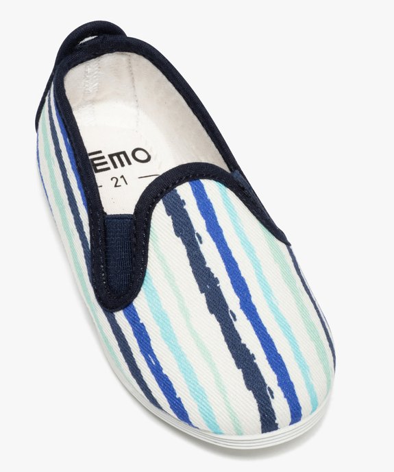 Chaussons bébé garçon en toile rayée vue5 - GEMO (ENFANT) - GEMO