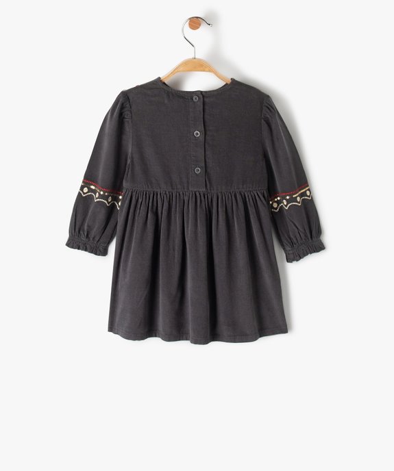 Robe bébé fille en velours avec broderies et sequins - LuluCastagnette vue3 - LULUCASTAGNETTE - GEMO