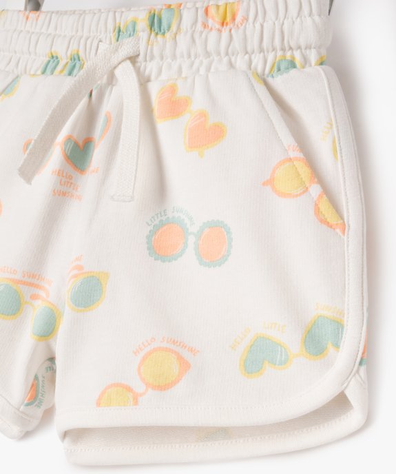 Short en maille et taille élastique bébé fille vue2 - GEMO 4G BEBE - GEMO