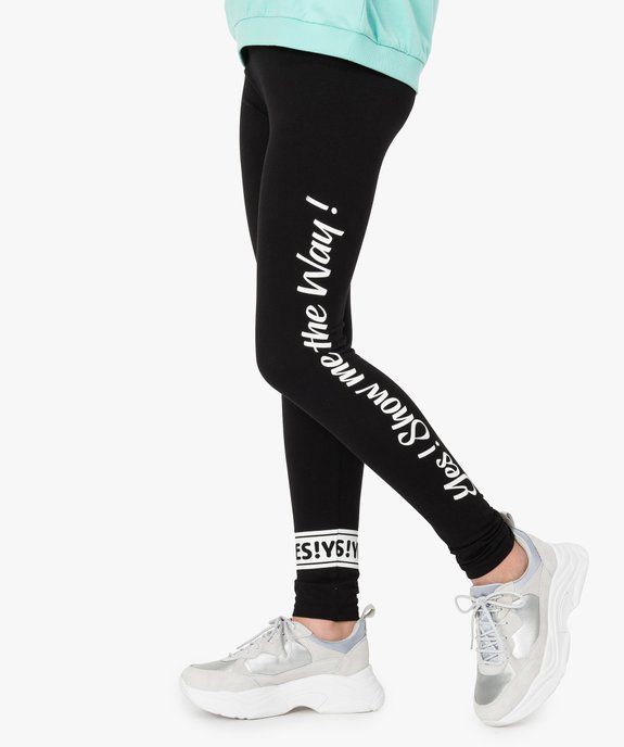 Legging de sport fille avec inscription sur le côté de la jambe vue1 - GEMO (JUNIOR) - GEMO