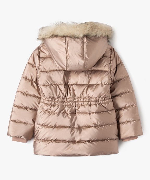 Parka déperlante à capuche avec doublure peluche fille vue4 - GEMO 4G FILLE - GEMO