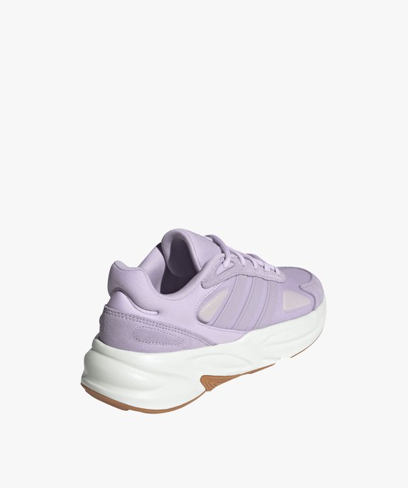 Baskets femme unies running avec dessus en cuir suédé et en mesh à semelle épaisse - Adidas vue4 - ADIDAS - GEMO