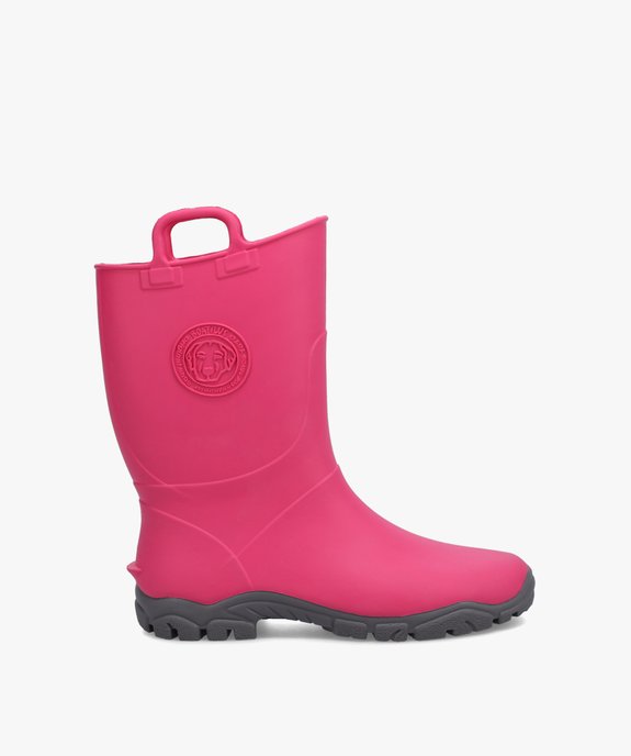 Bottes de pluie fille unies avec anses sur le col – Boatilus vue1 - BOATILUS - GEMO