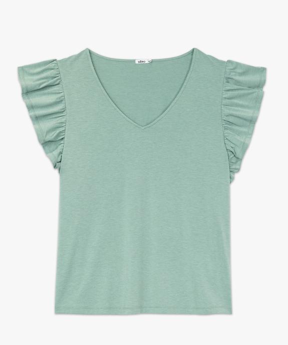 Tee-shirt pailleté avec manches à volants femme grande taille vue4 - GEMO (G TAILLE) - GEMO