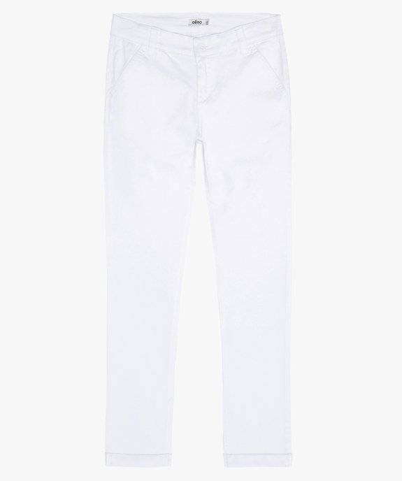 Pantalon garçon coupe chino avec revers cousus vue1 - GEMO (JUNIOR) - GEMO