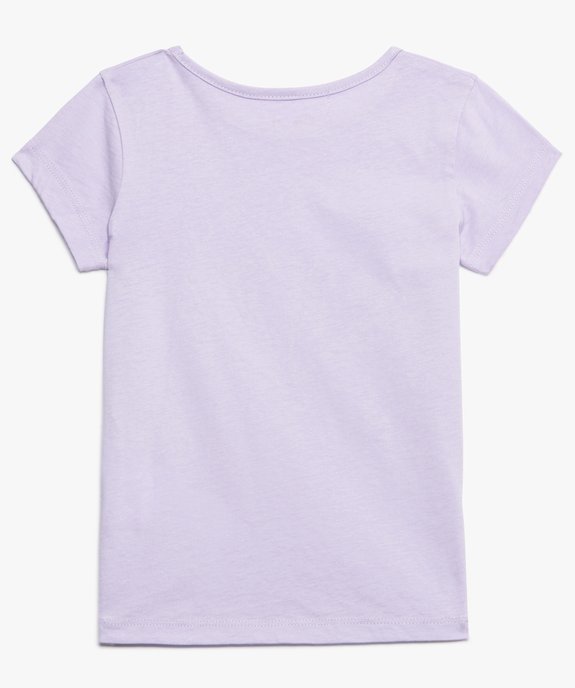 Tee-shirt fille ajusté à manches courtes et imprimé pailleté vue2 - GEMO (ENFANT) - GEMO