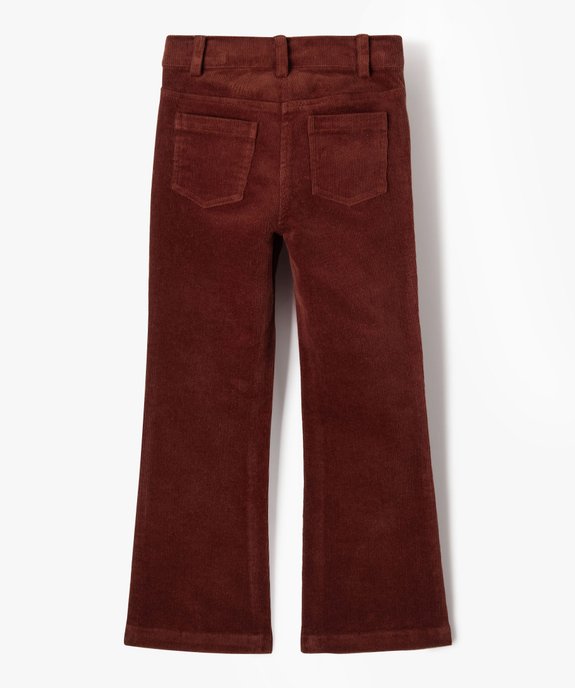 Pantalon en velours côtelé coupe flare fille vue4 - GEMO (ENFANT) - GEMO