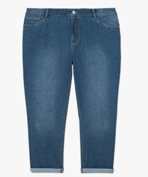 Pantacourt femme grande taille coupe slim en denim stretch vue4 - GEMO (G TAILLE) - GEMO