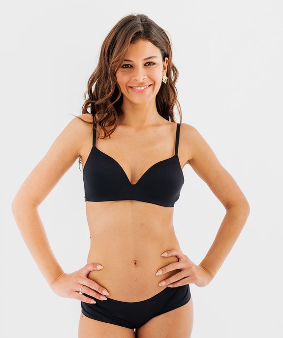 Soutien-gorge triangle sans armature à bonnets moulés vue3 - GEMO 4G FEMME - GEMO