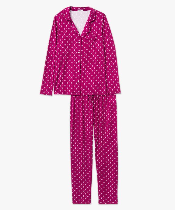 Pyjama deux pièces femme : chemise et pantalon vue4 - GEMO 4G FEMME - GEMO