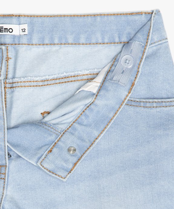 Short fille en jean avec revers cousus vue2 - GEMO (JUNIOR) - GEMO