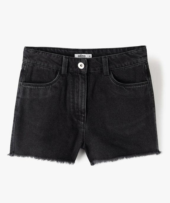 Short fille en jean ultra court taille haute vue2 - GEMO (JUNIOR) - GEMO