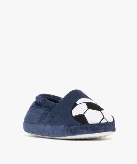 Chaussons garçon en velours imprimés ballon de football   vue2 - GEMO (ENFANT) - GEMO