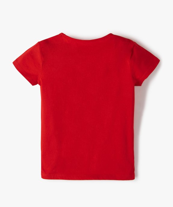 Tee-shirt fille avec motif pailleté sur l’avant vue3 - GEMO (ENFANT) - GEMO