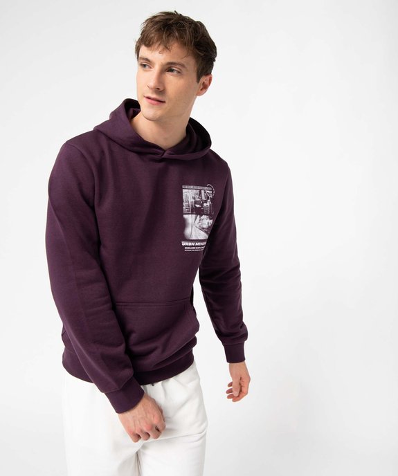 Sweat homme à capuche avec motif streetwear vue1 - GEMO (HOMME) - GEMO