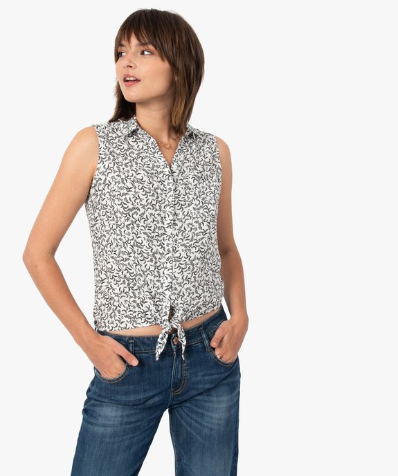 Chemise femme imprimée sans manches vue1 - GEMO(FEMME PAP) - GEMO