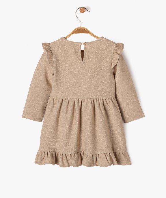 Robe à manches longues en maille pailletée bébé fille vue3 - GEMO(BEBE DEBT) - GEMO