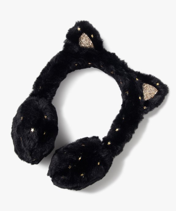 Cache-oreilles fille en matière peluche oreilles de chat et détails brillants vue1 - GEMO (ENFANT) - GEMO