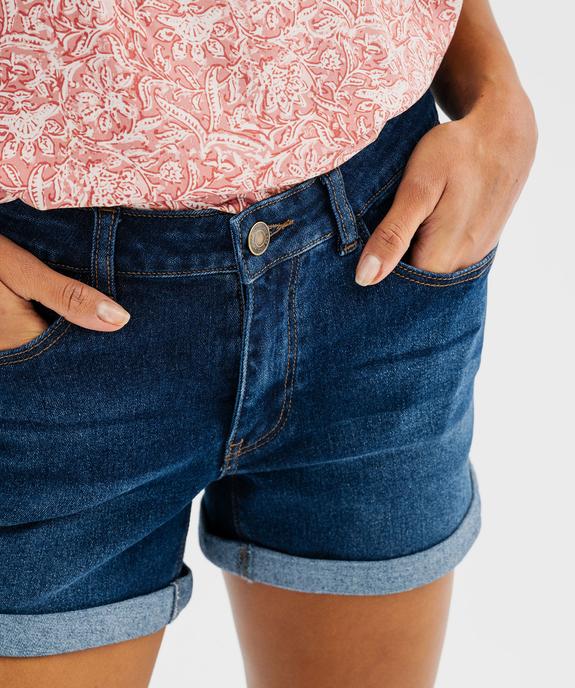 Short en jean avec revers cousus femme vue14 - GEMO 4G FEMME - GEMO