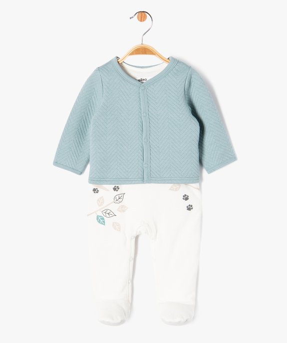 Ensemble 2 pièces combinaison et gilet bébé garçon vue2 - GEMO(BB COUCHE) - GEMO