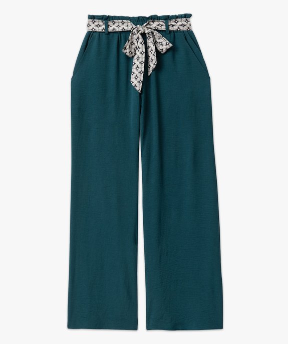 Pantalon large et fluide avec ceinture à motifs femme vue4 - GEMO(FEMME PAP) - GEMO