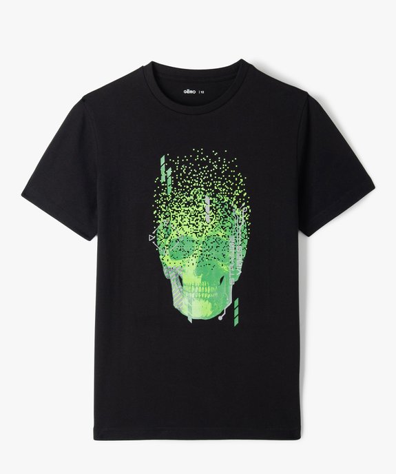 Tee-shirt à manches courtes avec motif tête de mort garçon vue1 - GEMO (JUNIOR) - GEMO