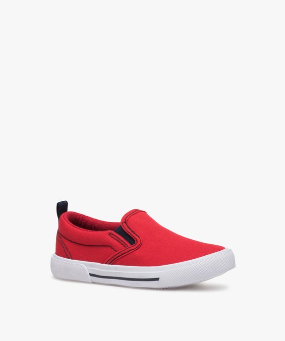 Slip-on garçon en toile bicolores avec col élastiqué vue2 - GEMO (ENFANT) - GEMO