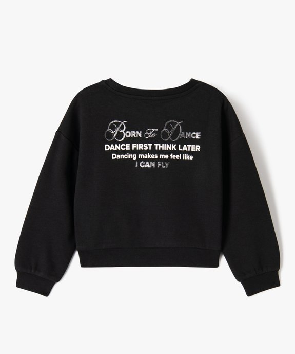 Sweat cropped imprimé brillant devant et dos fille vue4 - GEMO (ENFANT) - GEMO