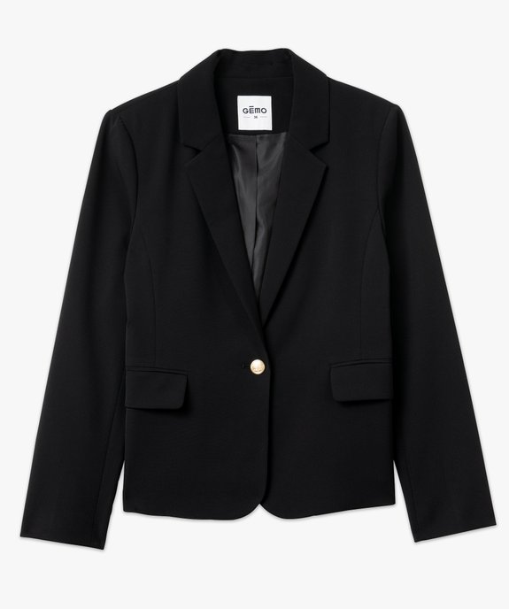 Veste blazer unie à bouton métallique femme vue4 - GEMO(FEMME PAP) - GEMO