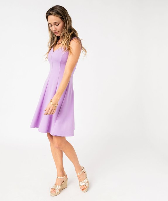 Robe avec col V et brides croisées dans le dos femme vue1 - GEMO(FEMME PAP) - GEMO