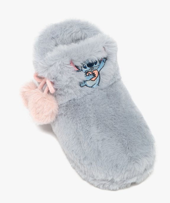 Chaussons fille boots en textile peluche avec détail pompons - Lilo & Stitch vue5 - LILO & STITCH - GEMO